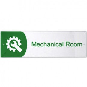 Mechanical Room Icon Acrylic Print Sign | 3" x 10"