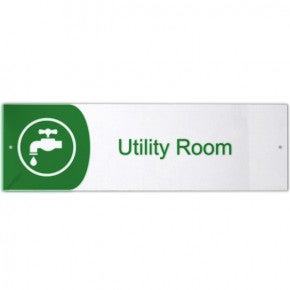 Utility Room Icon Acrylic Print Sign - 3" x 10"