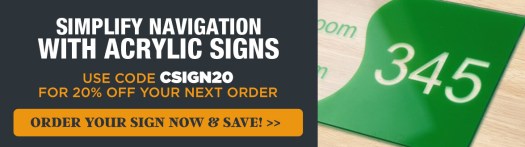 Get 20% Off Your Order with Code CSIGN20, Acrylic Room Number Sign