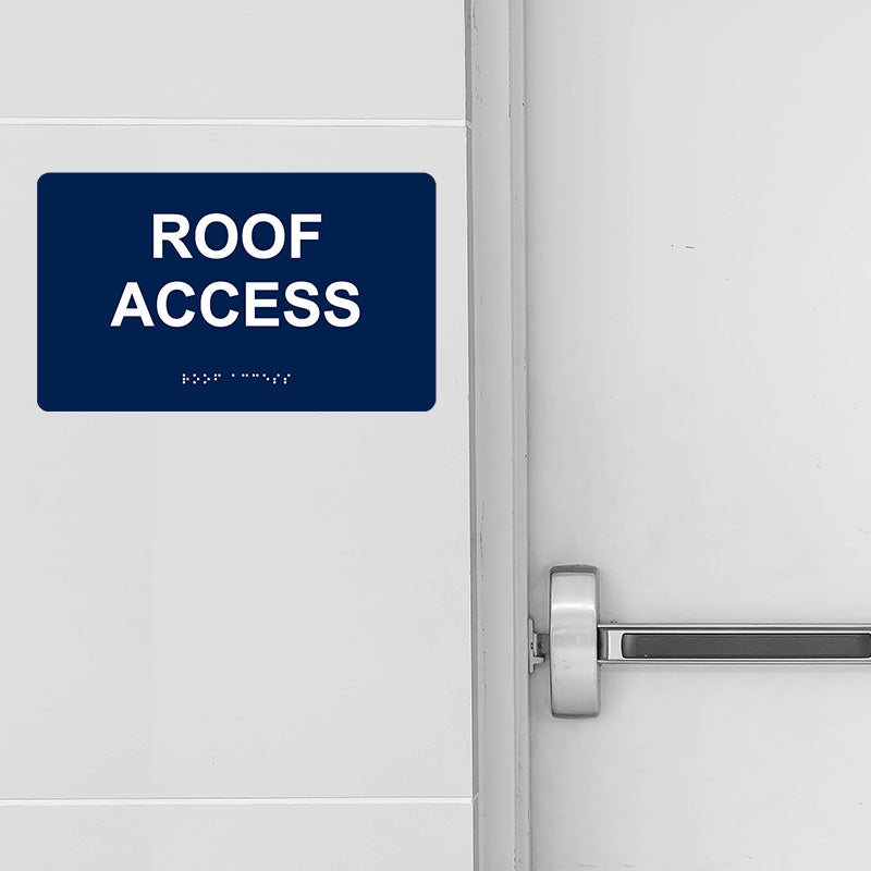 Blue ADA Sign For Roof Access