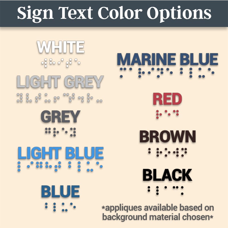 Infographic For ADA Sign Text Color Options 