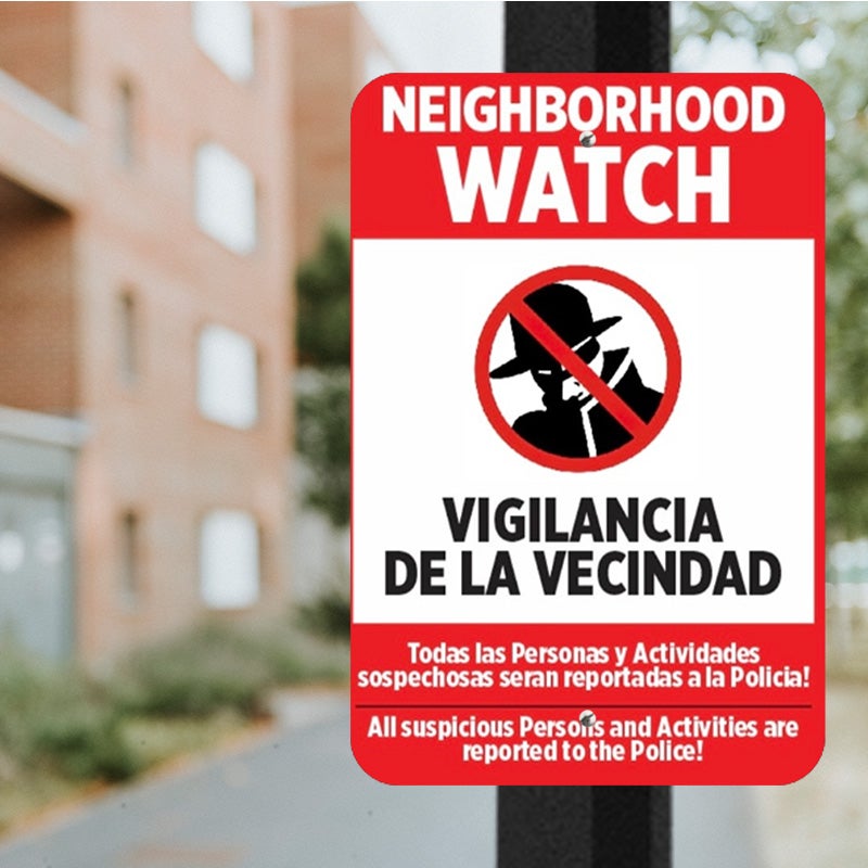 Vertical Custom Aluminum Sign For A Neighborhood Watch 