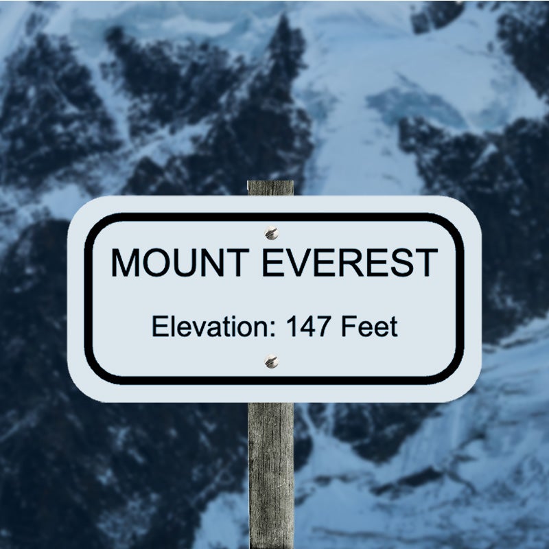 Custom Aluminum Sign Showing Mountain Elevation
