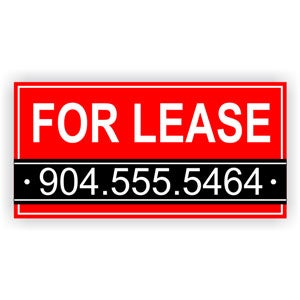 Red Custom Phone Number For Lease Banner 