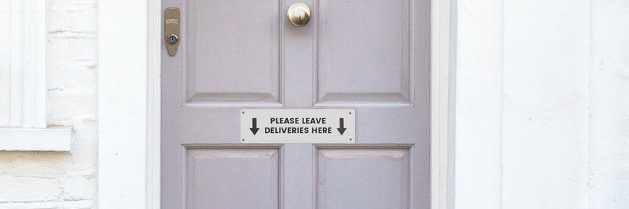 leave packages here door sign