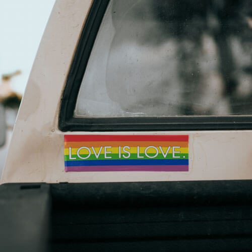 love is love rainbow bumper sticker