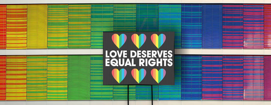 love deserves equal rights yard sign