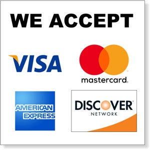 Credit Cards Accepted Vinyl Decal