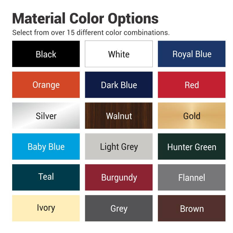 The most popular color combinations for ADA signs