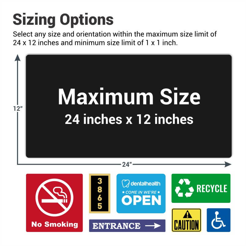 Various size options of the ADA signs