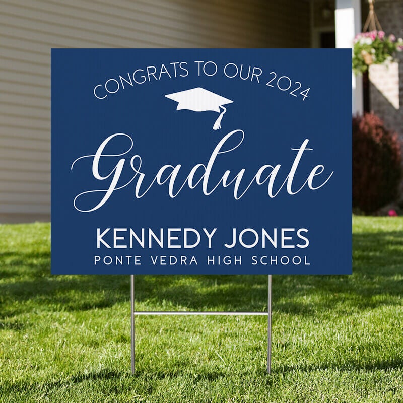 Congrats to our graduate yard sign displayed in a yard
