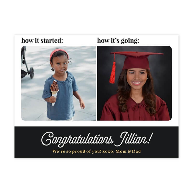 How it Started vs. How it's Going Custom Graduation Yard Sign