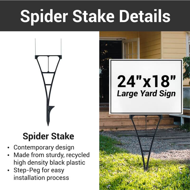 Infographic displaying the spider-stake and its benefits