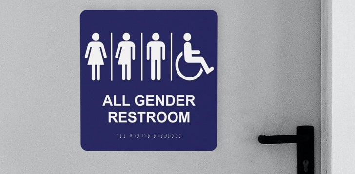 Custom all gender restroom sign
