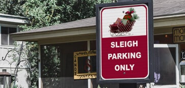 Sleigh Parking Only Sign