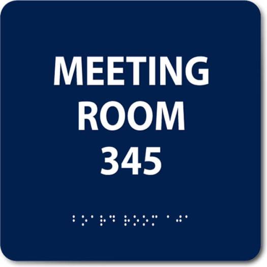 Meeting Room ADA Sign with Braille and Tactile Letters