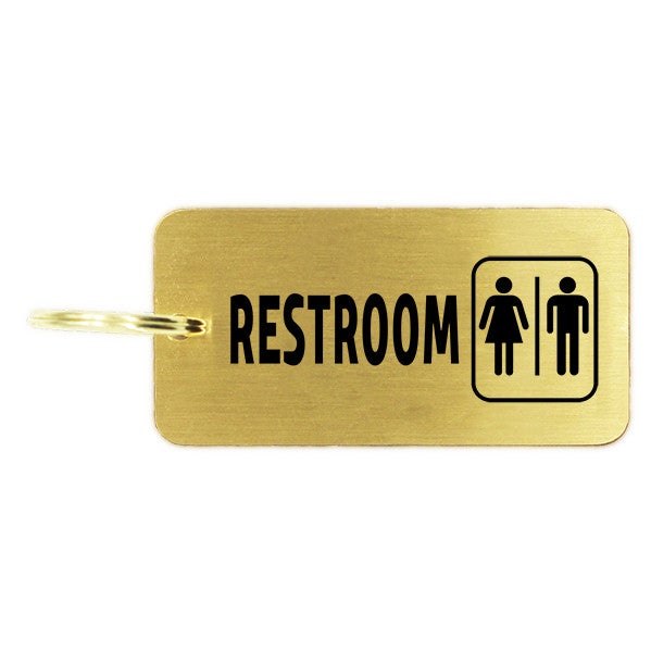 Men/Women Restroom Icon Brass Key Chain
