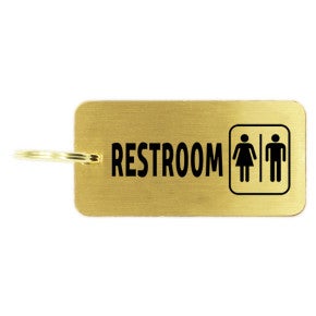 Men/Women Restroom Icon Brass Key Chain