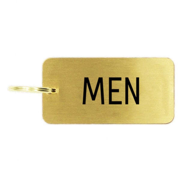 Men's Restroom Brass Key Chain