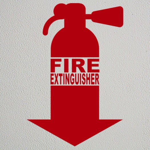 Red Fire Extinguisher Decal