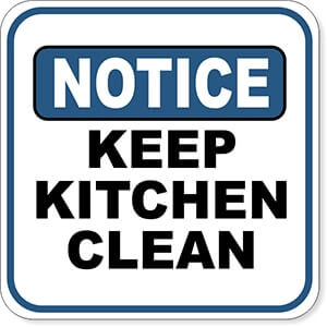 Notice Keep Kitchen Clean Sign