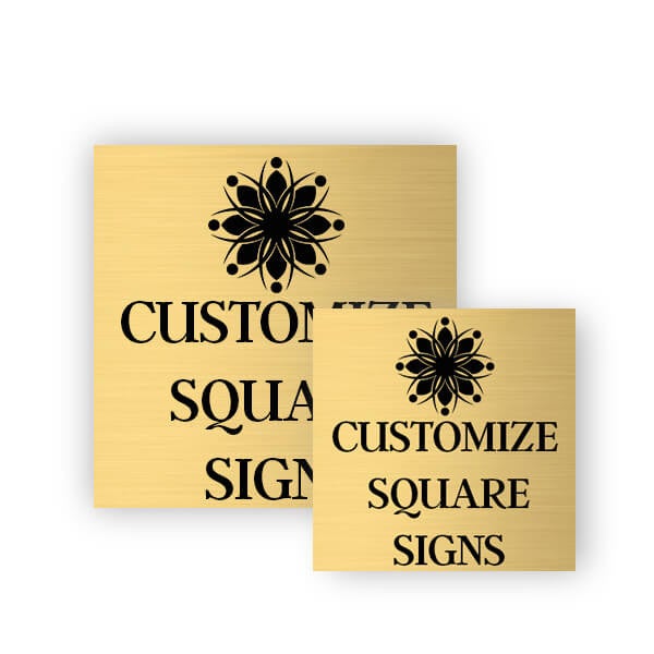 Square Engraved Heavy Brass Signs