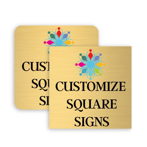 Square Full Color Brass Signs