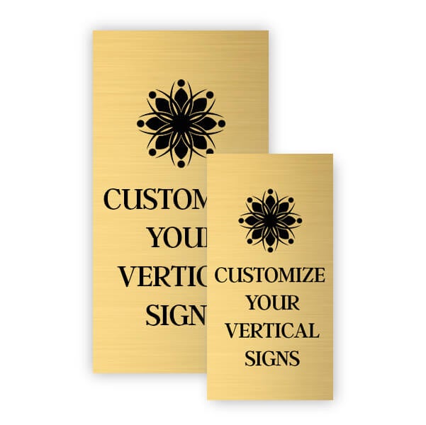 Vertical Engraved Heavy Brass Signs