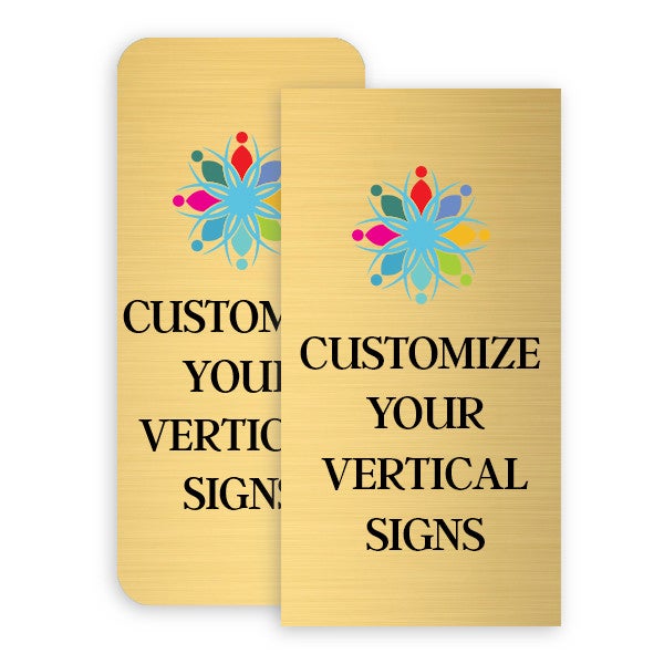 Vertical Full Color Brass Signs