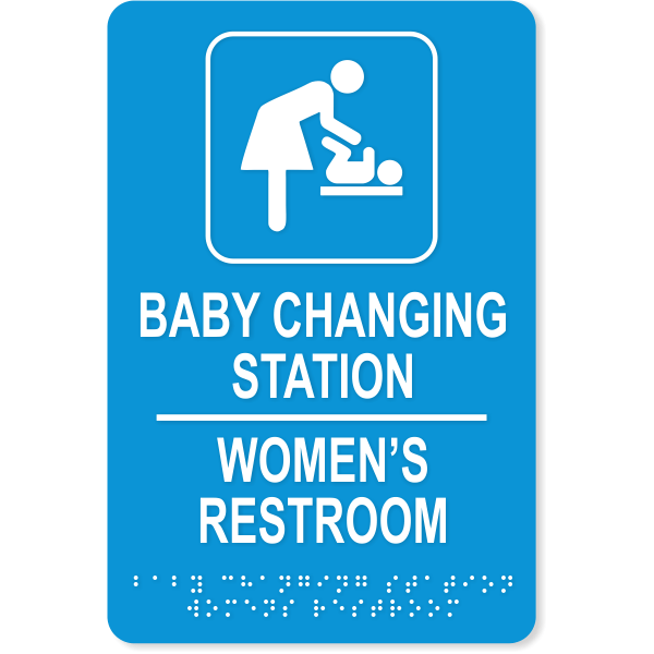 Baby Changing Station Women's Room Sign with Braille | 9" x 6"