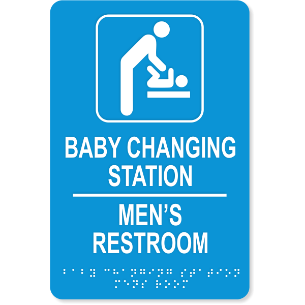 Braille Baby Changing Station Men's Room Sign