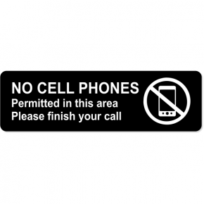 No Cell Phones Permitted Engraved Sign | 3" x 10"