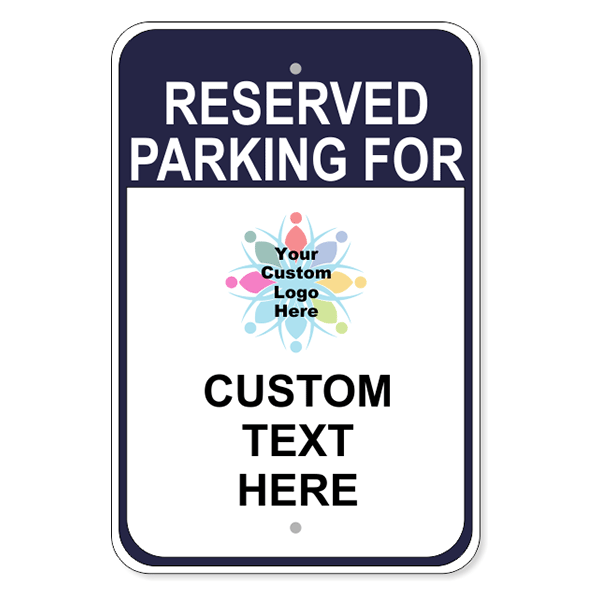 Logo Reserved Parking Aluminum Sign | 18" x 12"