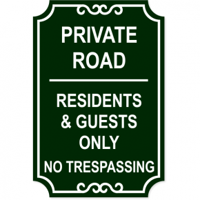 Private Road Only No Trespassing Engraved Sign | 18" x 12"