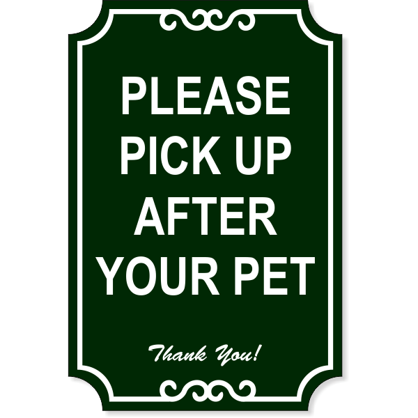 Pick Up Engraved Plastic Sign | 18" x 12"