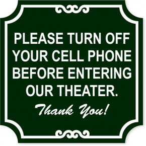 Ornate Theater Phone Engraved Plastic Sign | 12" x 12"