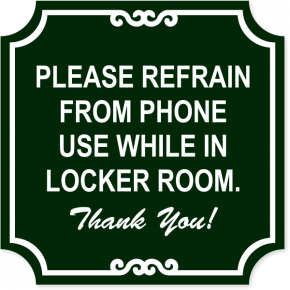 Locker Room Phone Engraved Plastic Sign | 12" x 12"