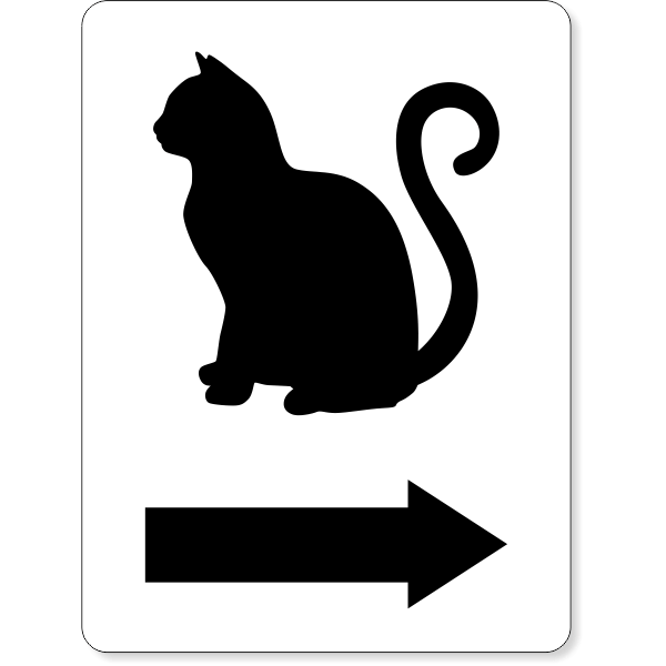 Engraved Rectangle Funny Women's Restroom Cat Sign