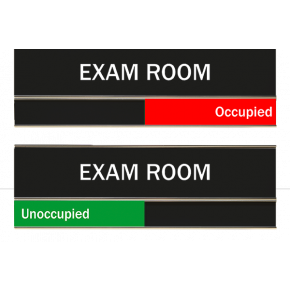 Black Exam Room Slider Signs 3" x 8"