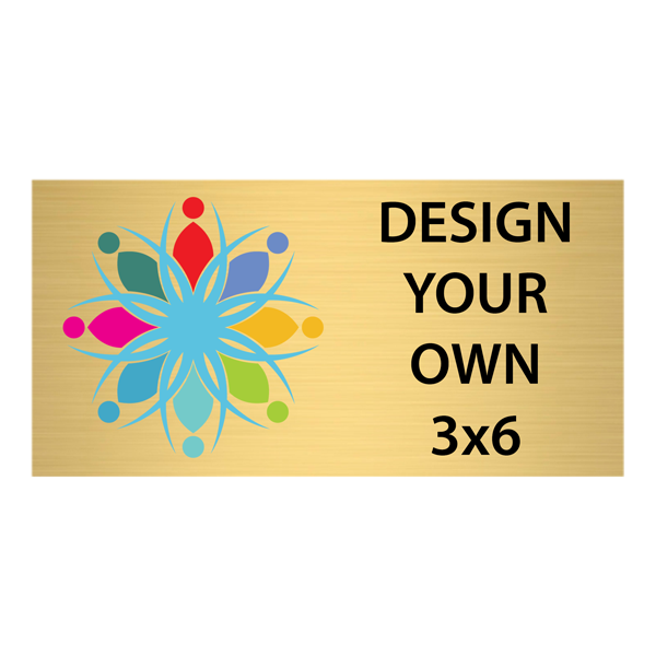 Horizontal Full Color Brass Signs 3" x 6"