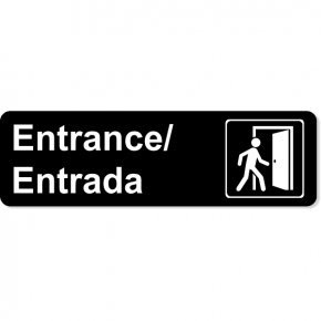 Bilingual Entrance Icon Sign