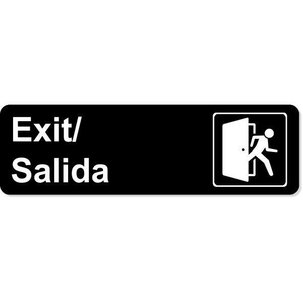 Bilingual Exit Icon Sign