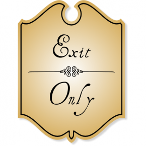 Shield Exit Only Sign with Vintage Style