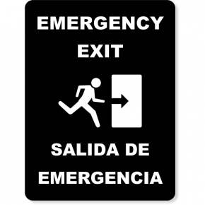 Bilingual Engraved Emergency Exit Sign
