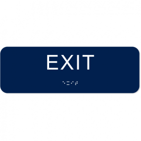 Exit ADA Sign with Braille | 2" x 6"