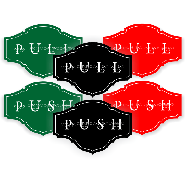 Push / Pull Victorian Decal Set