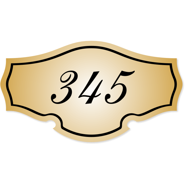 Engraved Room Number Sign Classic Shape - 3" x 5.5"