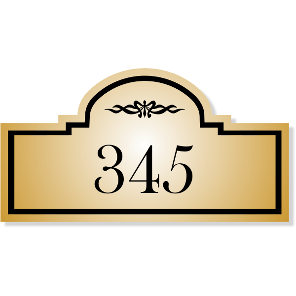 Engraved Room Number Sign Dome Rectangle Shape - 3" x 5.5"