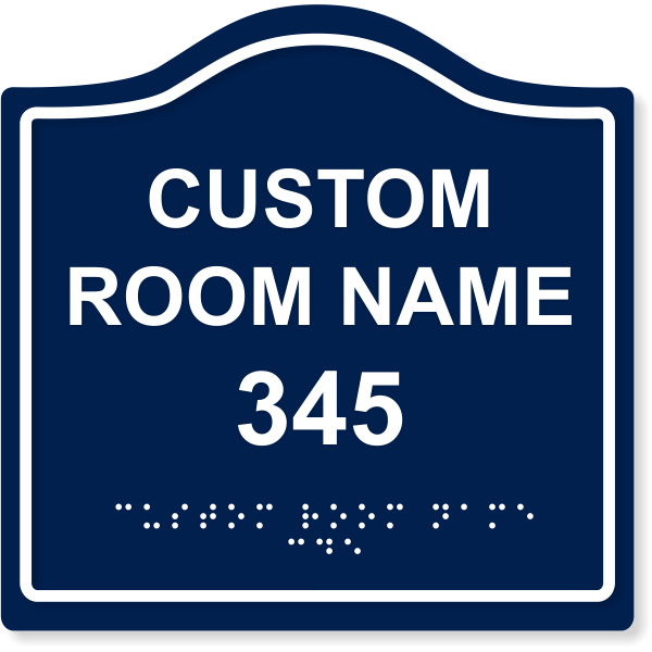 Custom Arch ADA Room Name with Border Sign