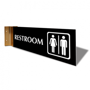 Restroom Icon Corridor Sign | 4" x 12"